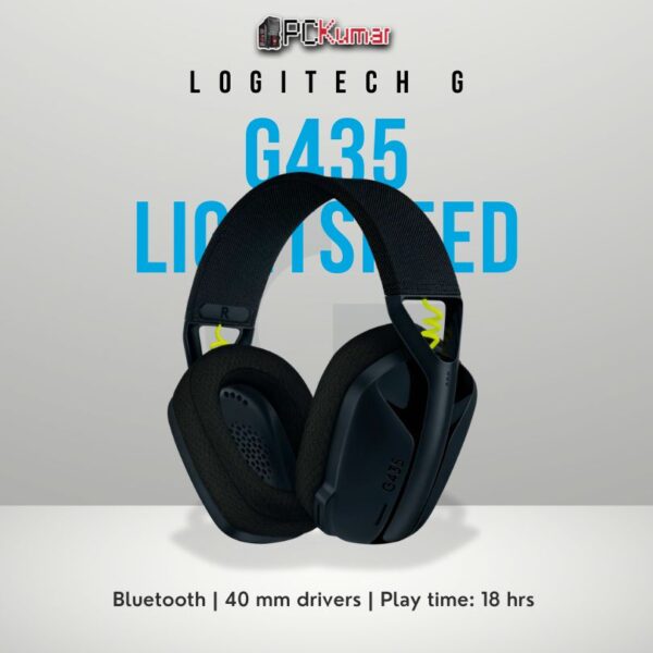 Logitech G435 Light Speed and Lightweight Gaming Bluetooth Wireless Over Ear Headphones with Mic